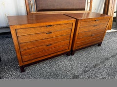 Pair of Tommy Bahama Walnut Ocean Club Coral 3 Drawer Nightstands