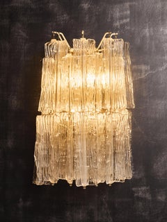 Pair of Toni Zuccheri for Venini Murano Eliche Glass Wall Sconces