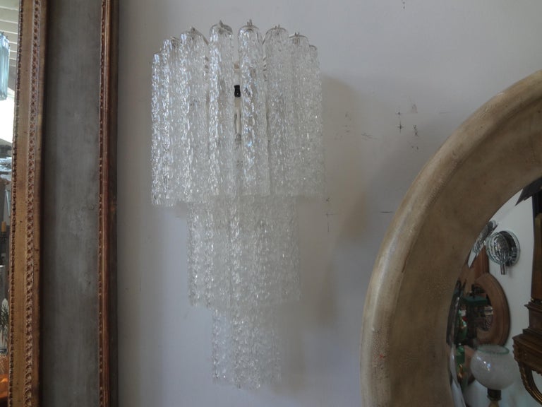 Mid-Century Modern Pair of Toni Zuccheri for Venini Murano Glass Sconces For Sale