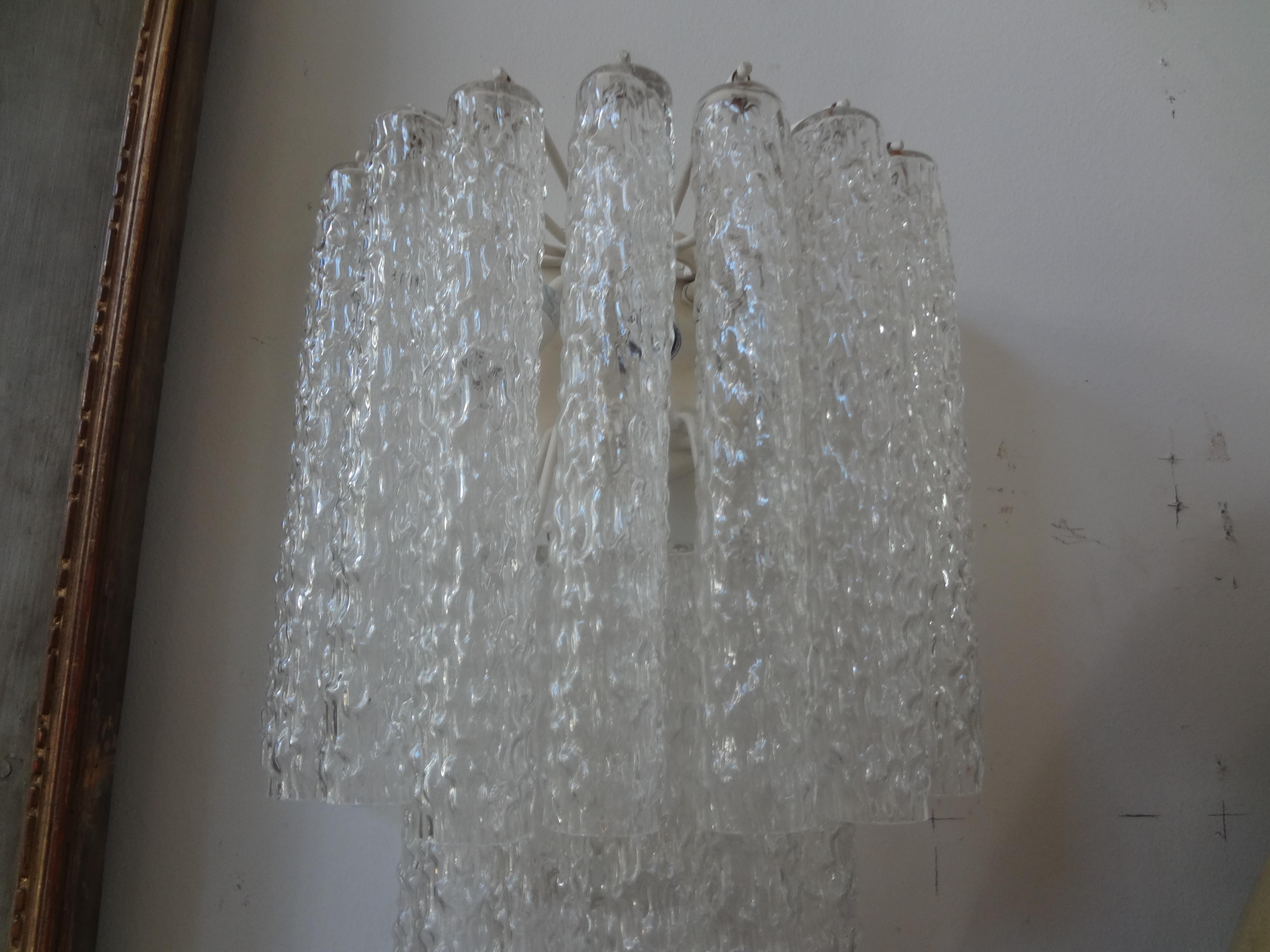 Milieu du XXe siècle Paire d'appliques en verre de Murano de Toni Zuccheri pour Venini en vente