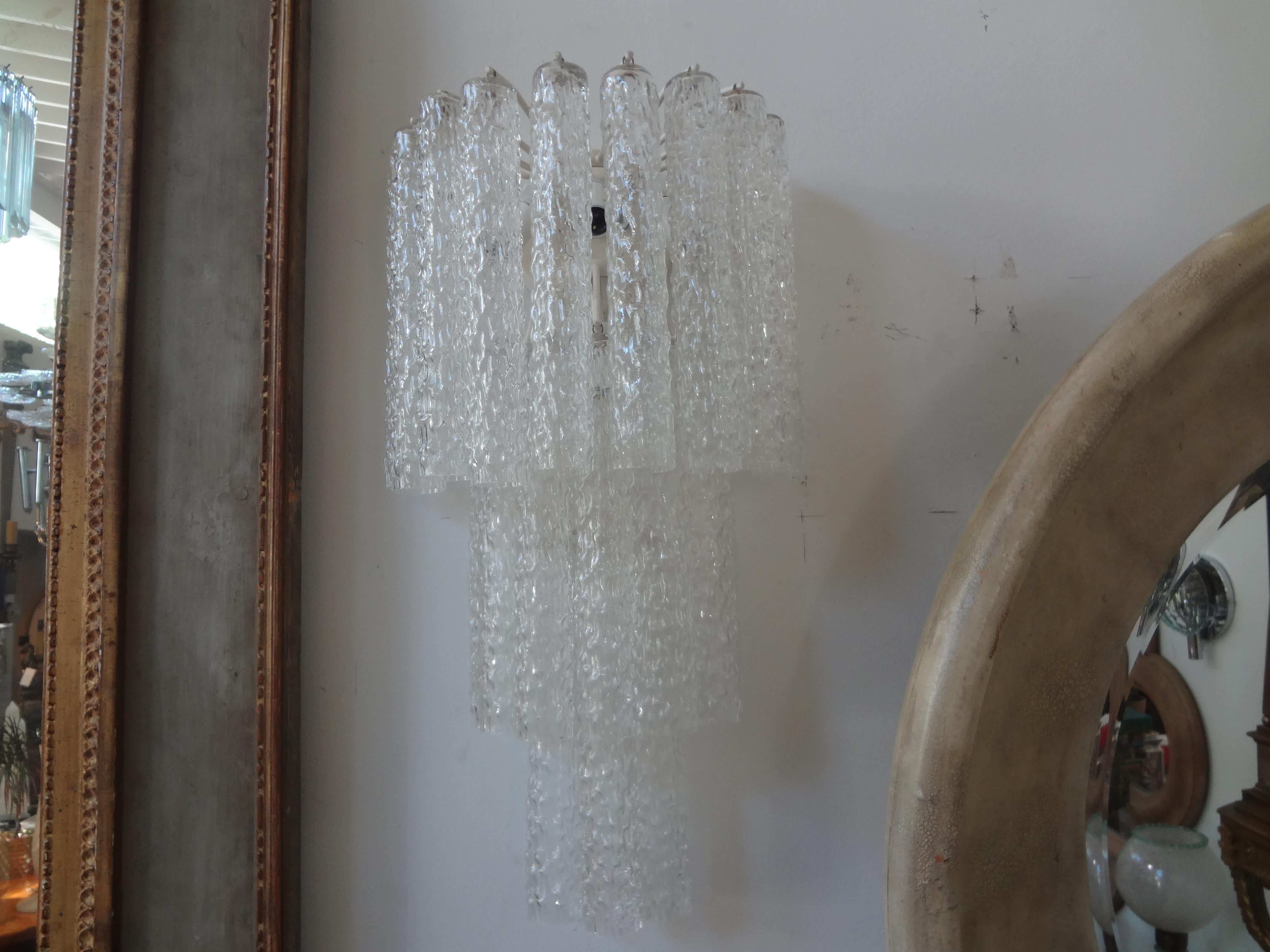 Pair of Toni Zuccheri for Venini Murano Glass Sconces For Sale 1