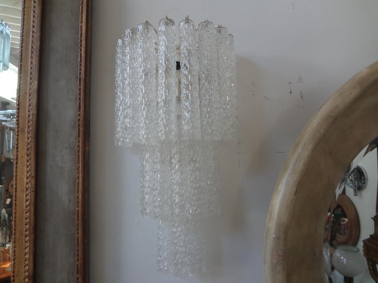 Blown Glass Pair of Toni Zuccheri for Venini Murano Glass Sconces For Sale