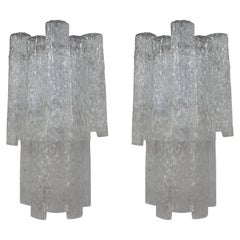 Pareja de apliques de cristal de Murano Toni Zuccheri para Venini