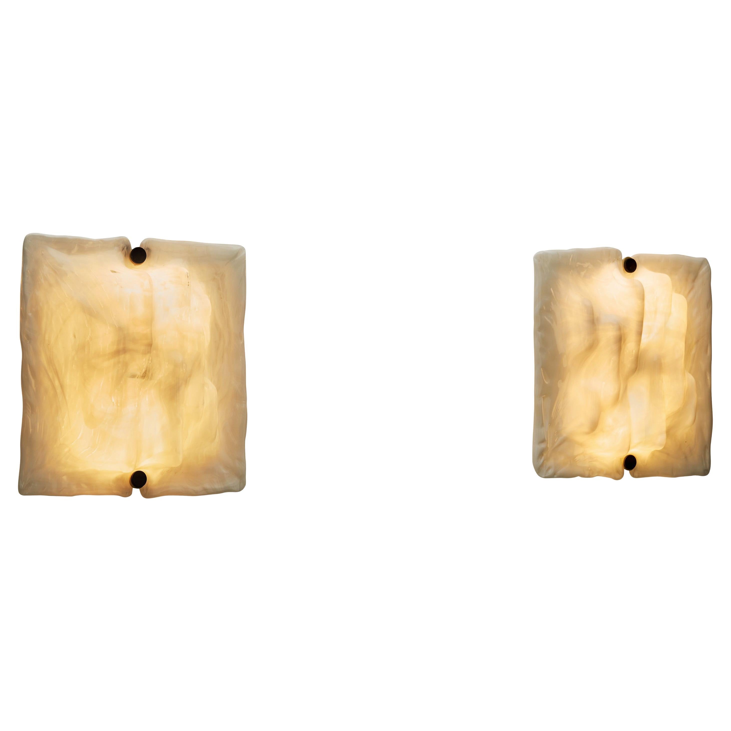 Coppia di lampade da parete "Scorzé" di Toni Zuccheri per Venini, Italia anni
60