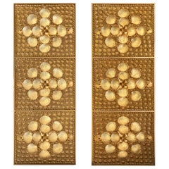 Pair of Tony Duquette Gold Covered Shell Panels or Screens