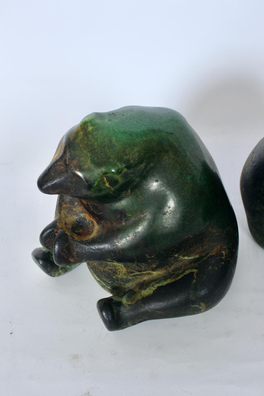 Pair of Tony Evans Raku Bear Sculptures For Sale 5