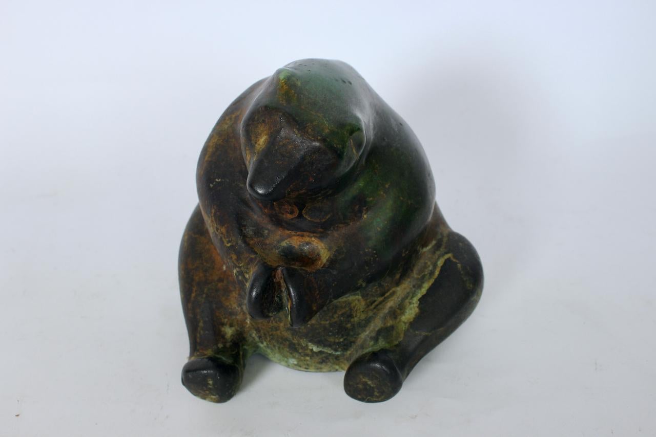Pair of Tony Evans Raku Bear Sculptures For Sale 10