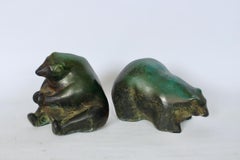 Pareja de esculturas de oso de Raku de Tony Evans