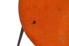 Pair of Tony Paul Black Iron & Orange Upholstery Ice Cream Parlor Side Chairs