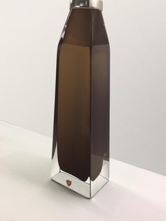 Pair of Topaz and Clear Glass Lamps by Carl Fagerlund for Orrefors