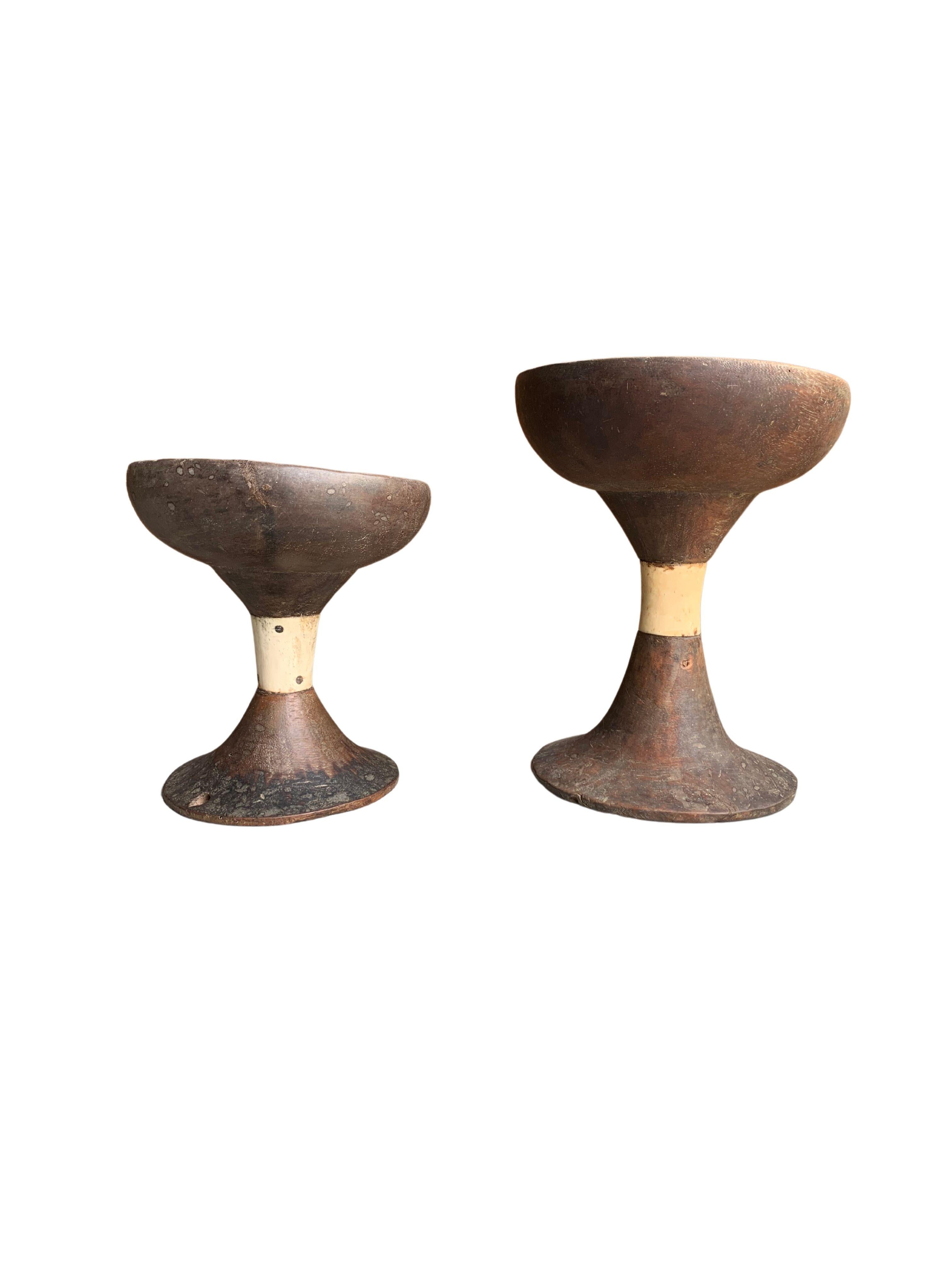 Indonesian Pair of Toraja Wood Ceremonial Bowls, Sulawesi, Indonesia, c. 1900 For Sale
