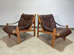 Pair of Torbjorn Afdal Hunter Easy Chairs for Bruksbo Norway
