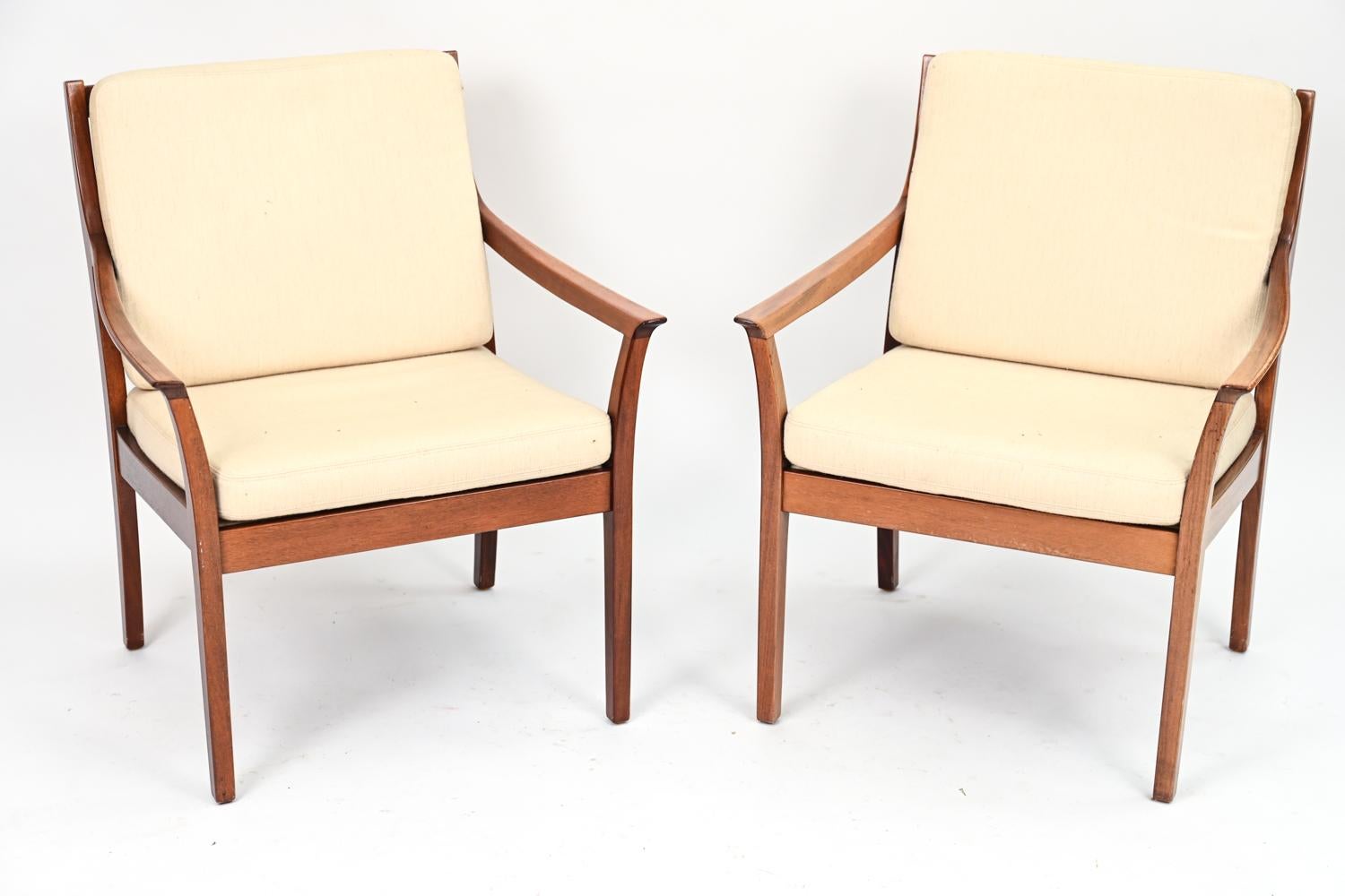 Mid-Century Modern Pair of Torbjørn Afdal Mahogany Lounge Chairs