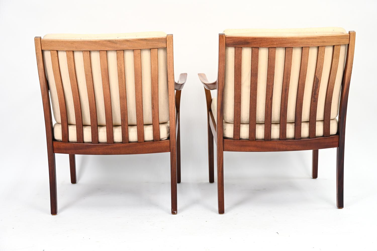 20th Century Pair of Torbjørn Afdal Mahogany Lounge Chairs