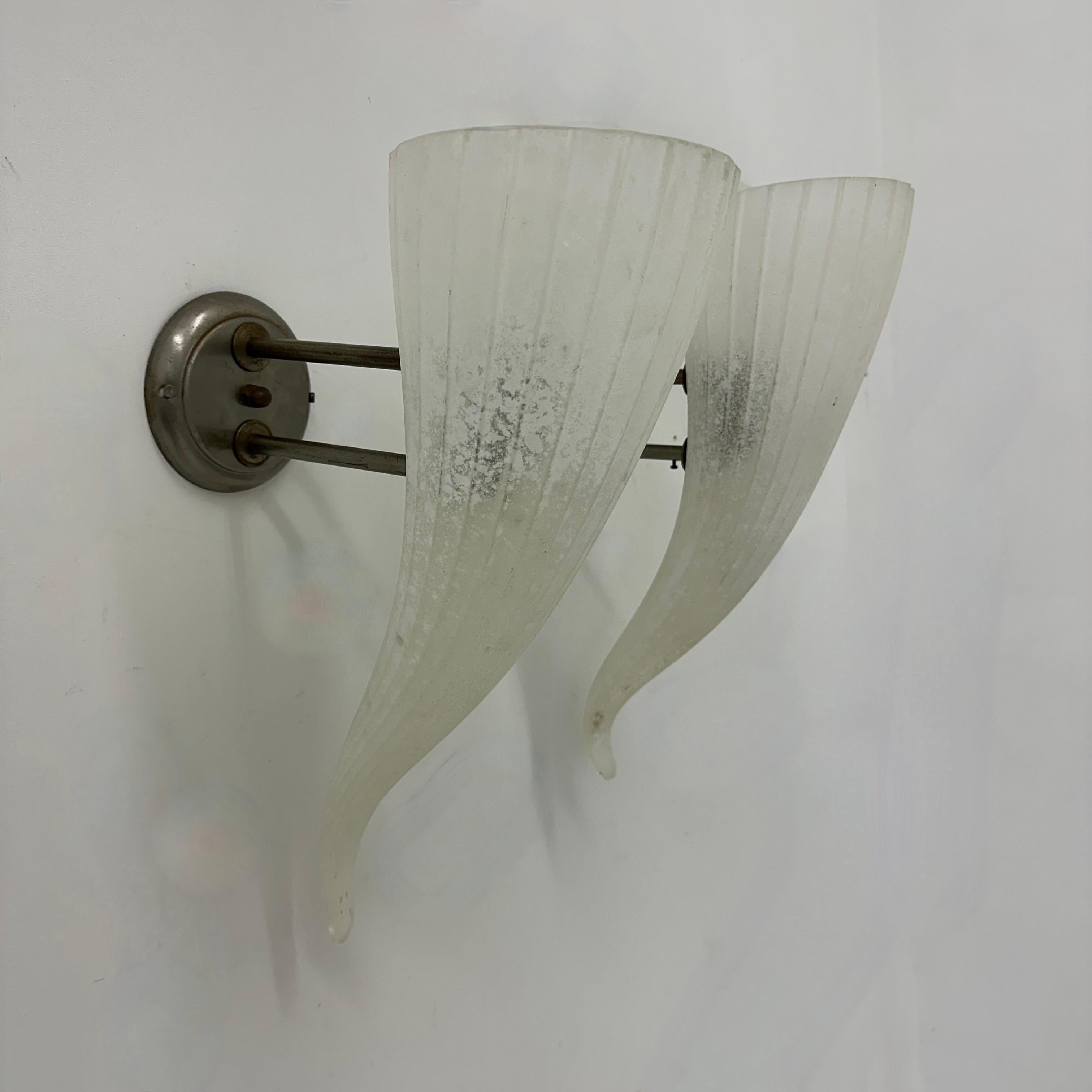 Paire d'appliques en verre torch, années 1980 en vente 6