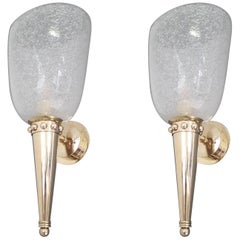 Pair of Torch Sconces by Barovier et Toso