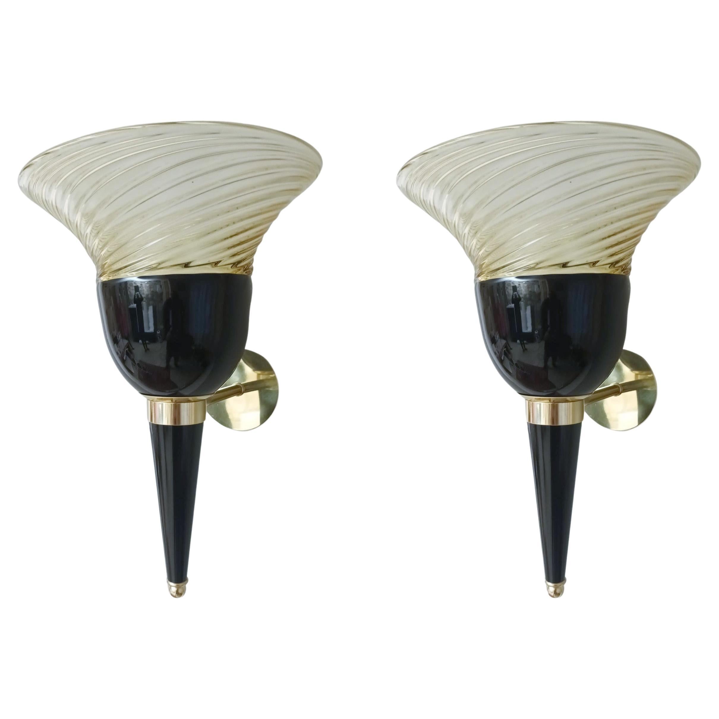 Pair of Torchere Sconces, 2 Pairs Available For Sale