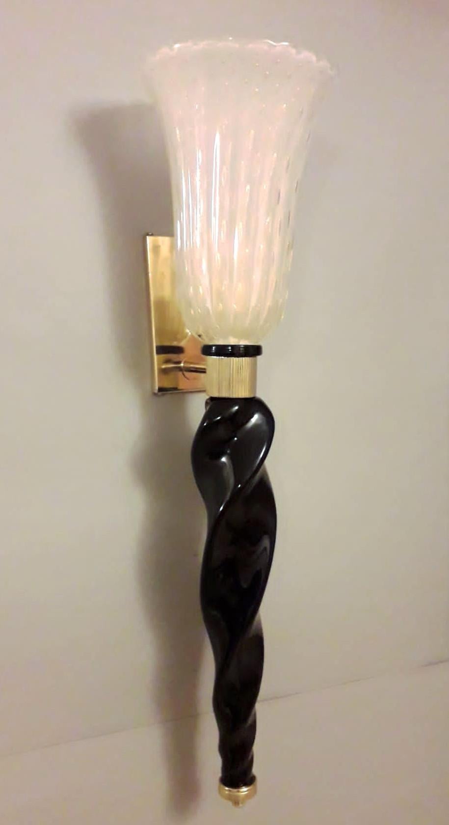 Mid-Century Modern Pair of Torchere Sconces For Sale