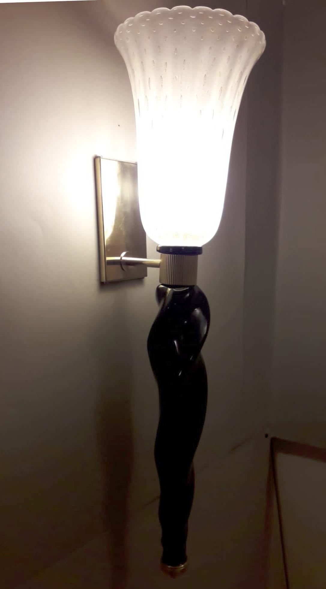 Pair of Torchere Sconces In Excellent Condition For Sale In Los Angeles, CA