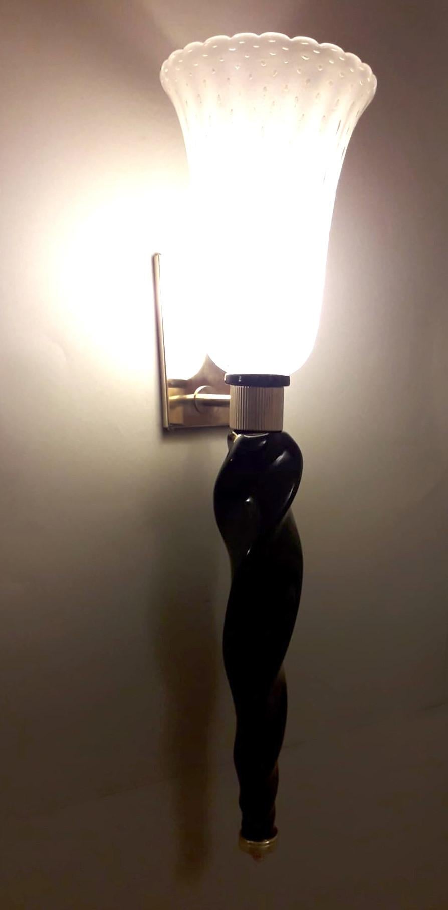 Contemporary Pair of Torchere Sconces For Sale