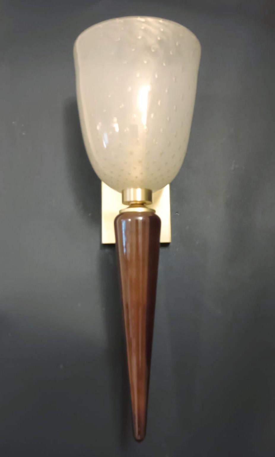 Mid-Century Modern Pair of Torchere Sconces For Sale