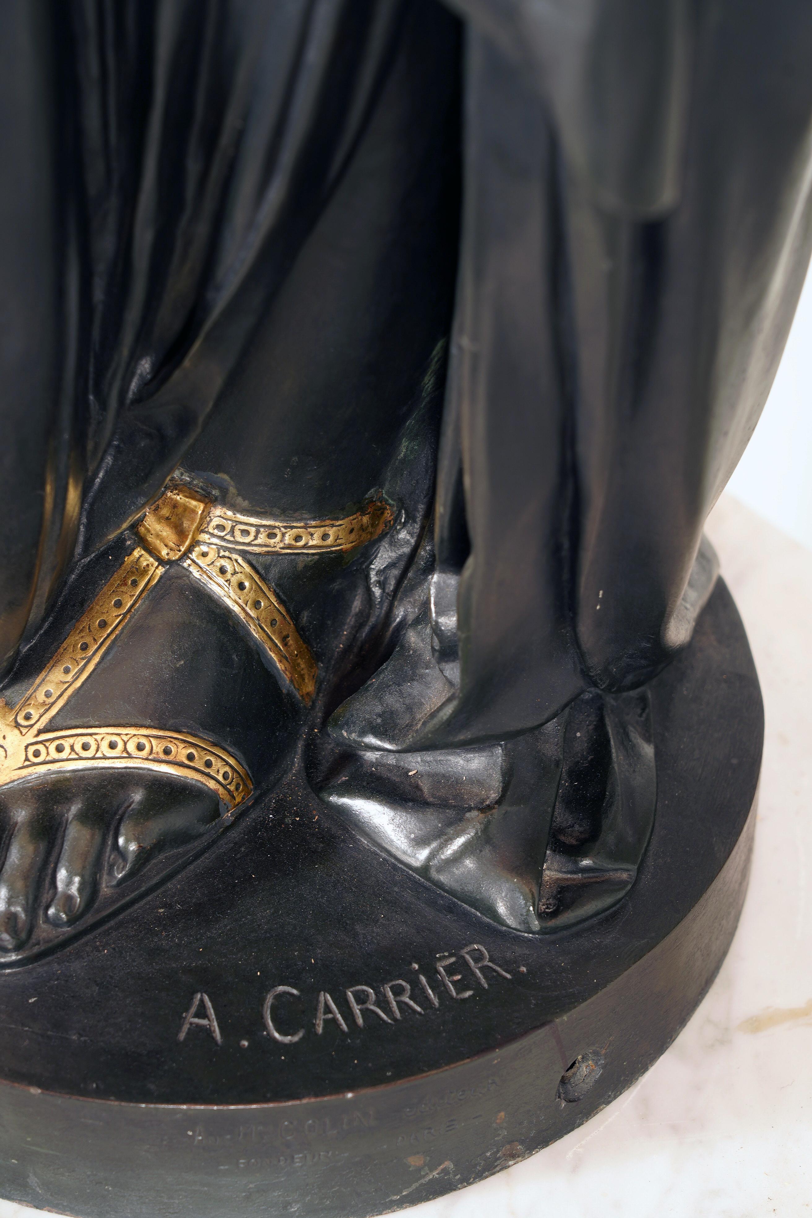 Paire de torchères Night & Day de Carrier-Belleuse & E.Colin, 19e siècle en vente 7