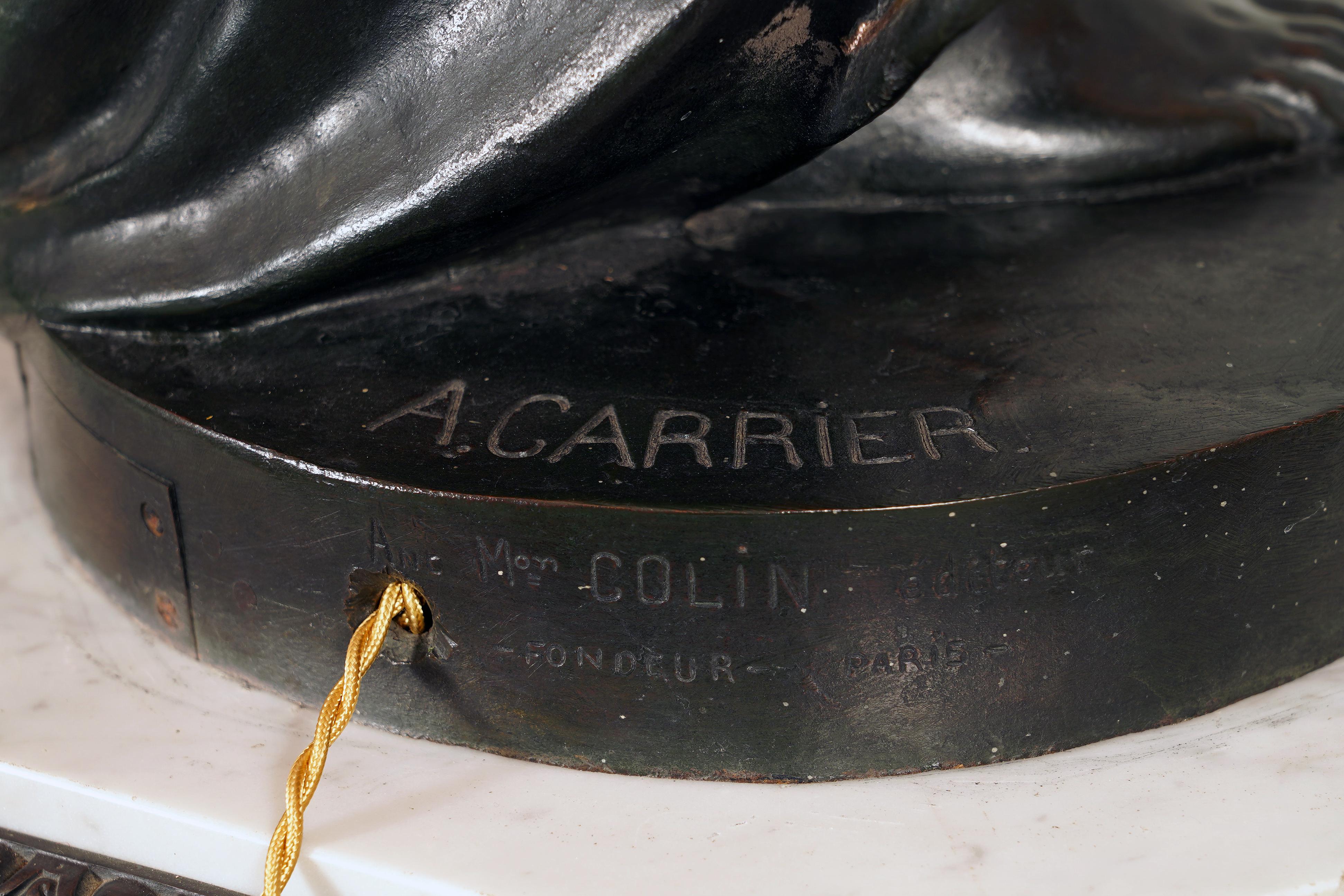 Paire de torchères Night & Day de Carrier-Belleuse & E.Colin, 19e siècle en vente 8