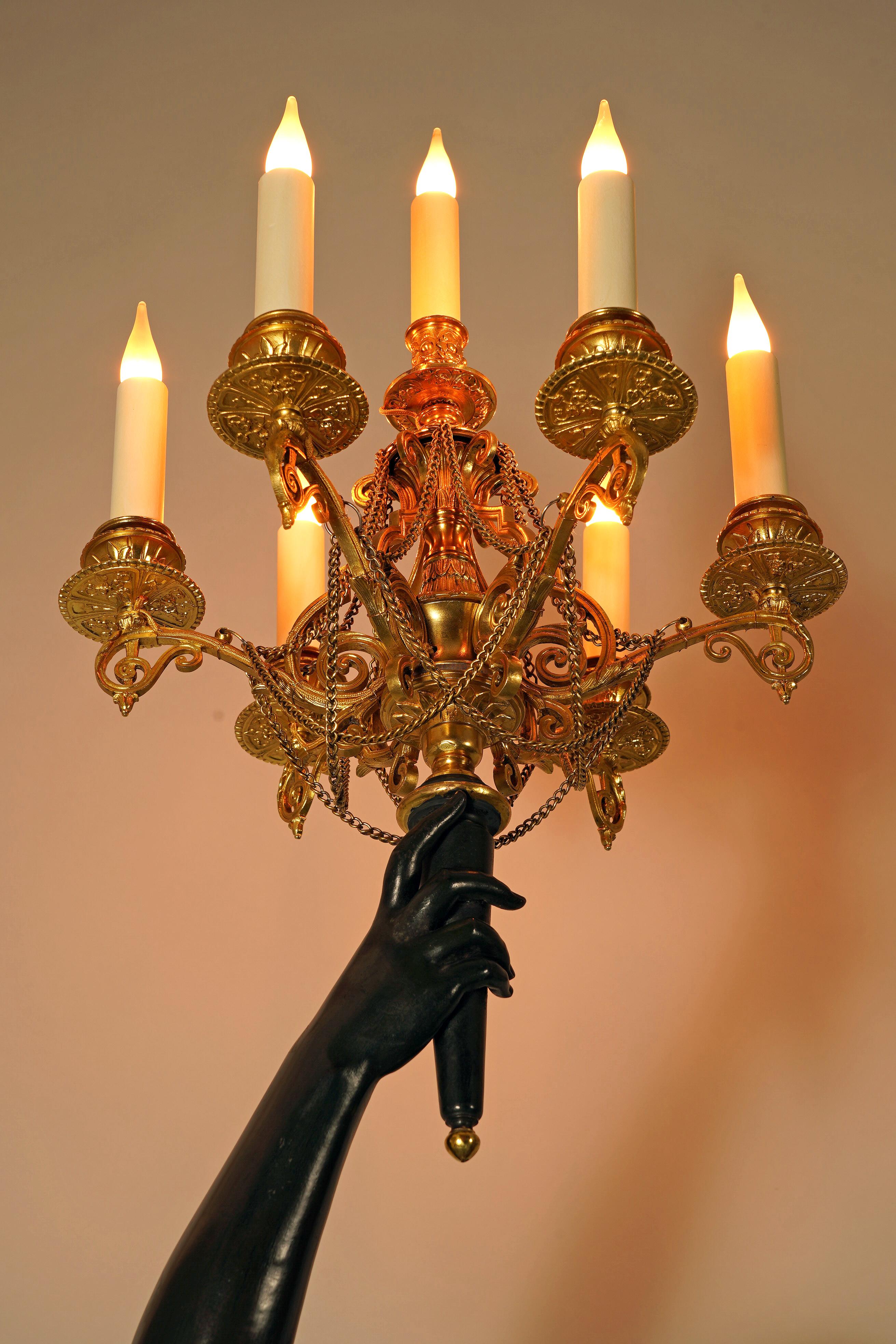 Bronze Paire de torchères Night & Day de Carrier-Belleuse & E.Colin, 19e siècle en vente