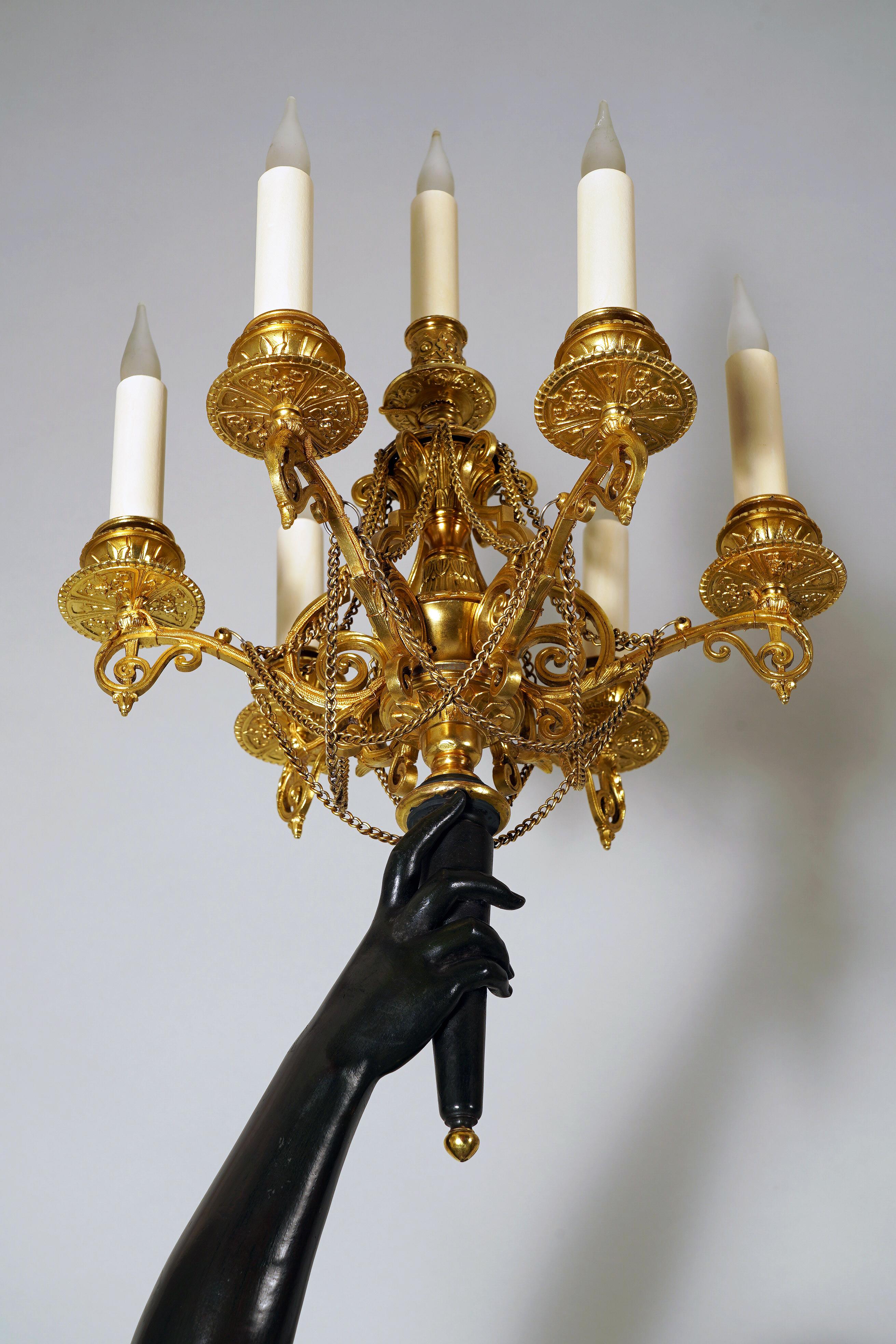 Paire de torchères Night & Day de Carrier-Belleuse & E.Colin, 19e siècle en vente 1