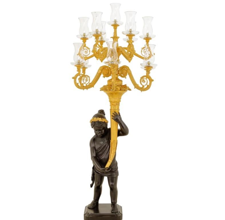 Brass Pair of torches For Sale