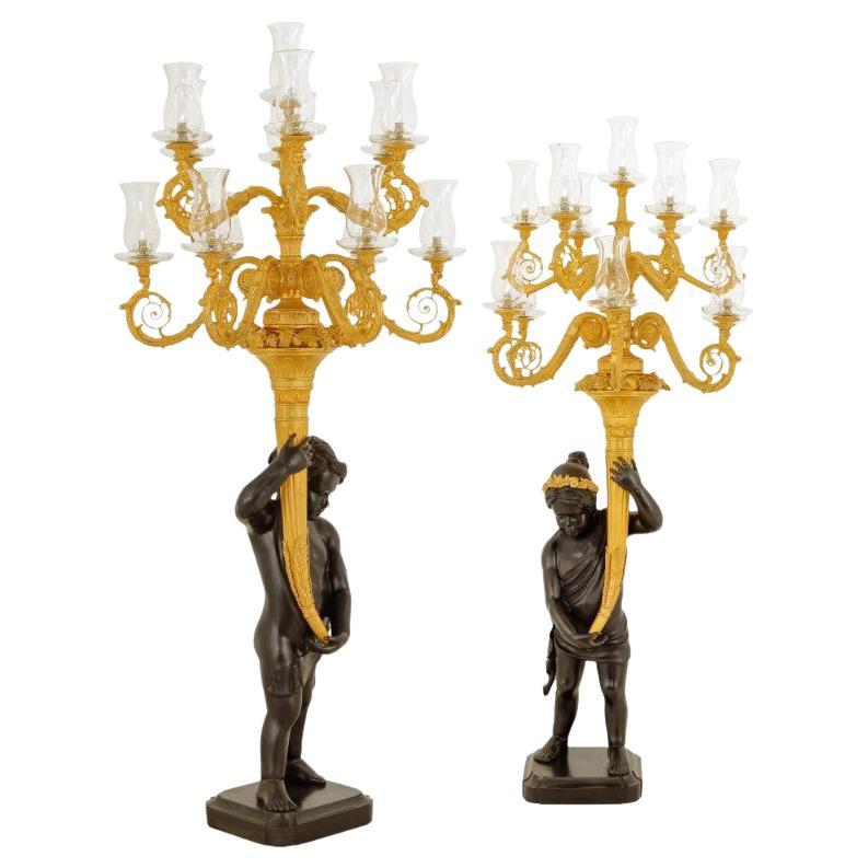 Pair of torches For Sale