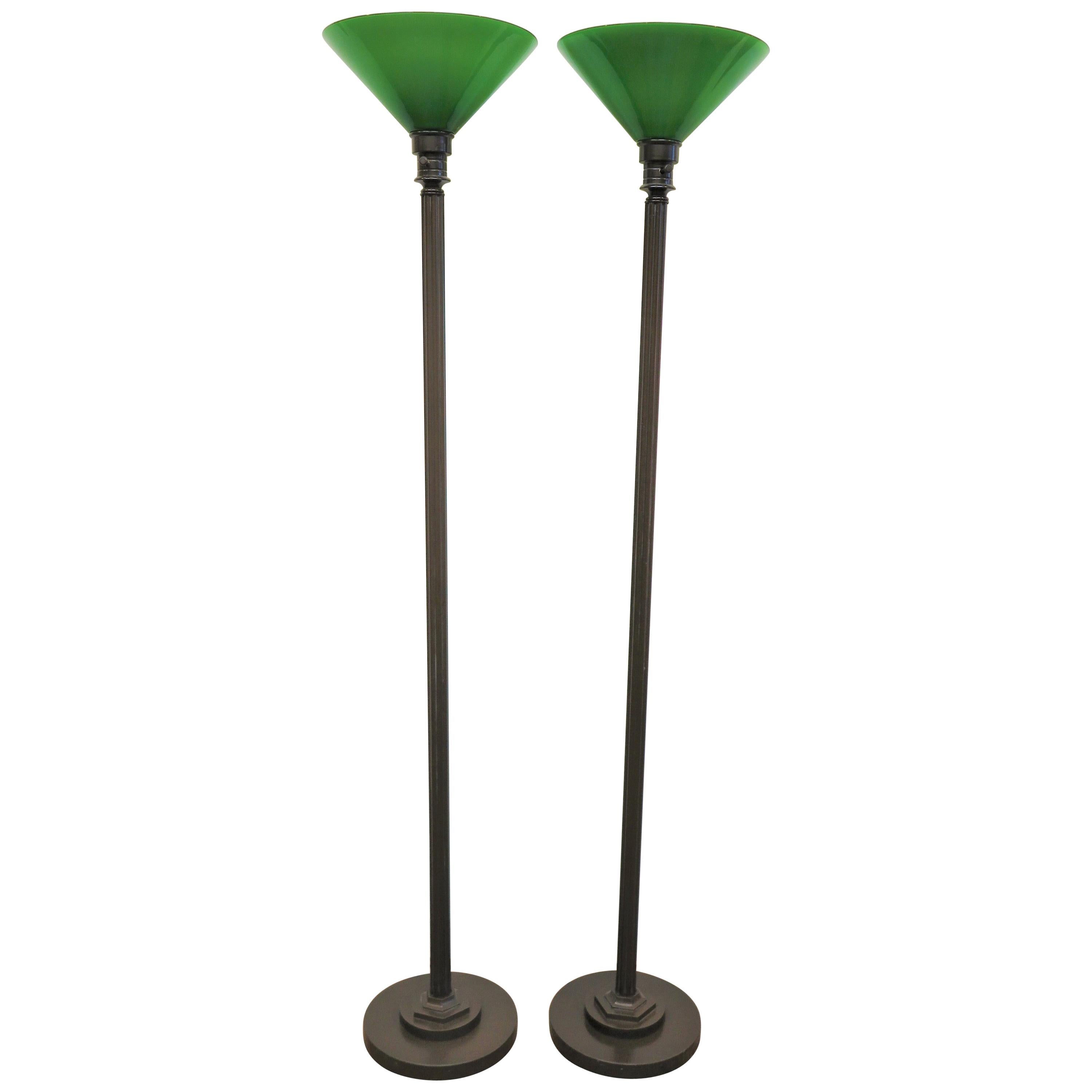 Pair of Torchiere Floor Lamps