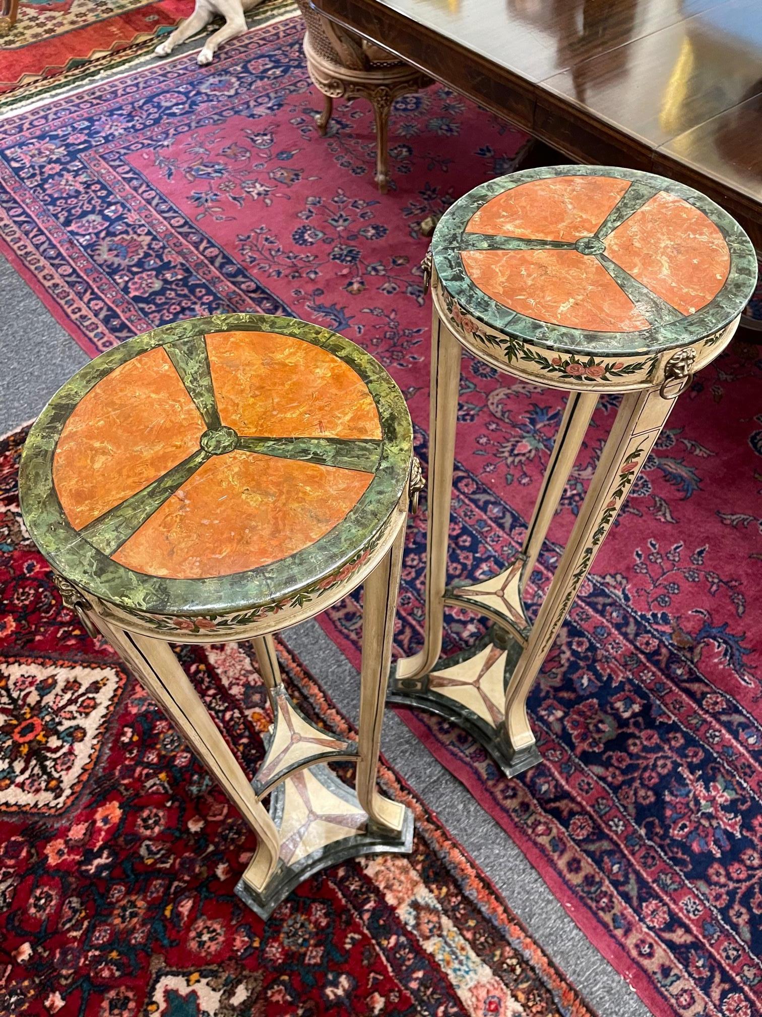 Pair of Torchère or Pedestals Painted, George III, circa 1800 4