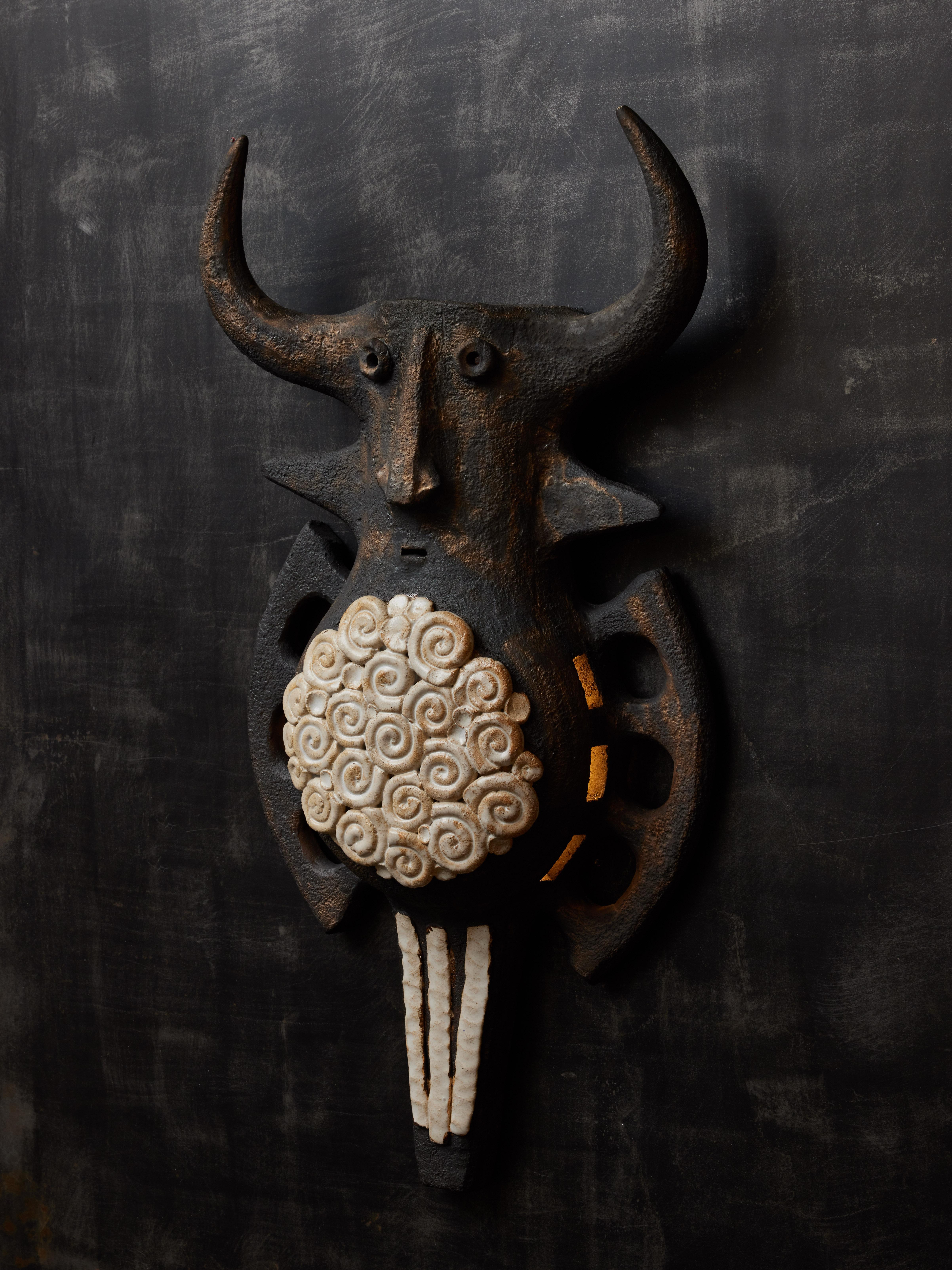 Modern Pair of Toro Ceramic Wall Sconces by Dominique Pouchain