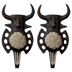Pair of Toro Ceramic Wall Sconces by Dominique Pouchain