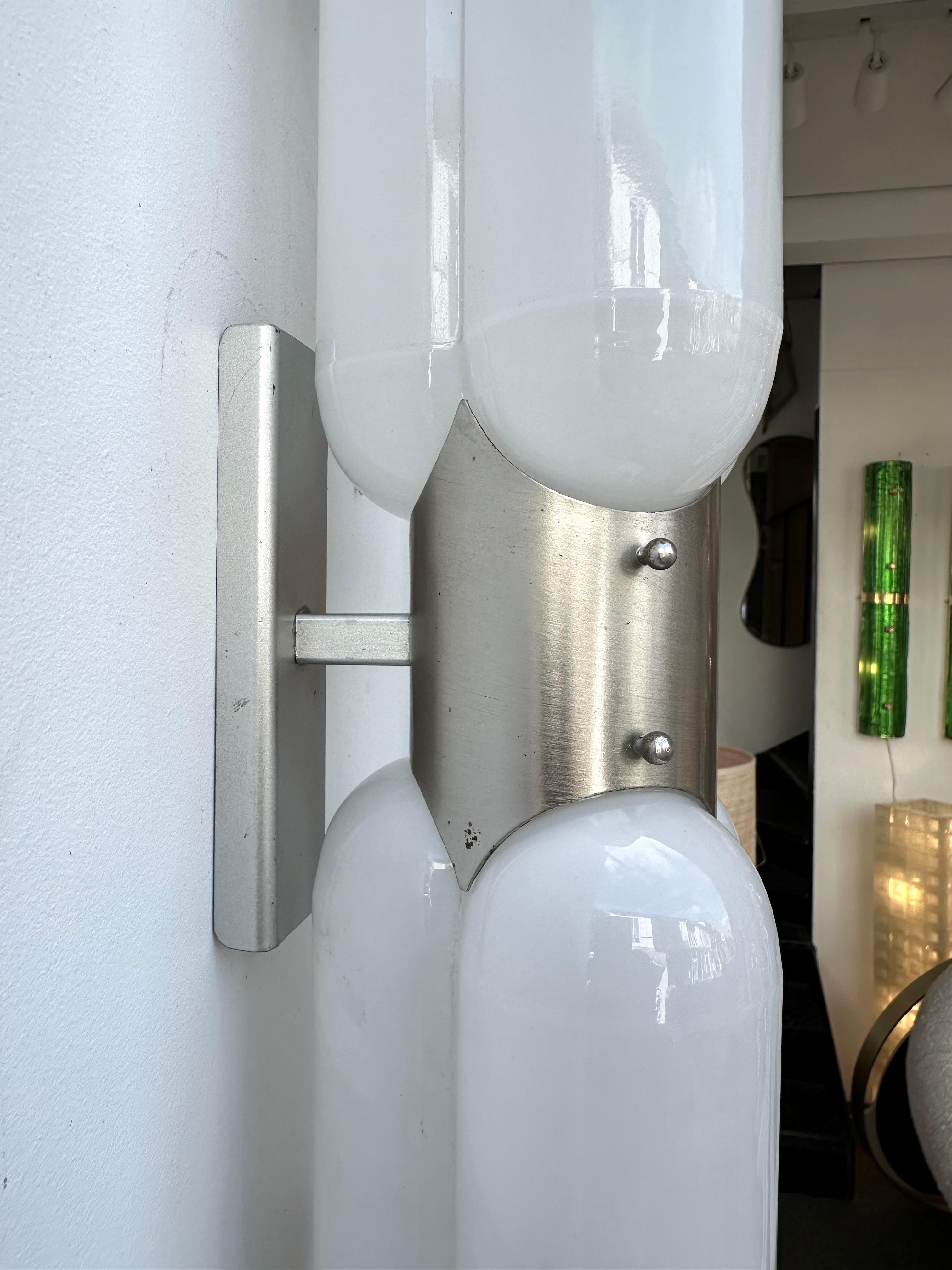 Pair of Torpedo Murano Glass Sconces by Carlo Nason for Mazzega, Italy, 1970s 2