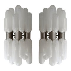 Pair of Torpedo Murano Glass Sconces by Carlo Nason for Mazzega, Italy, 1970s