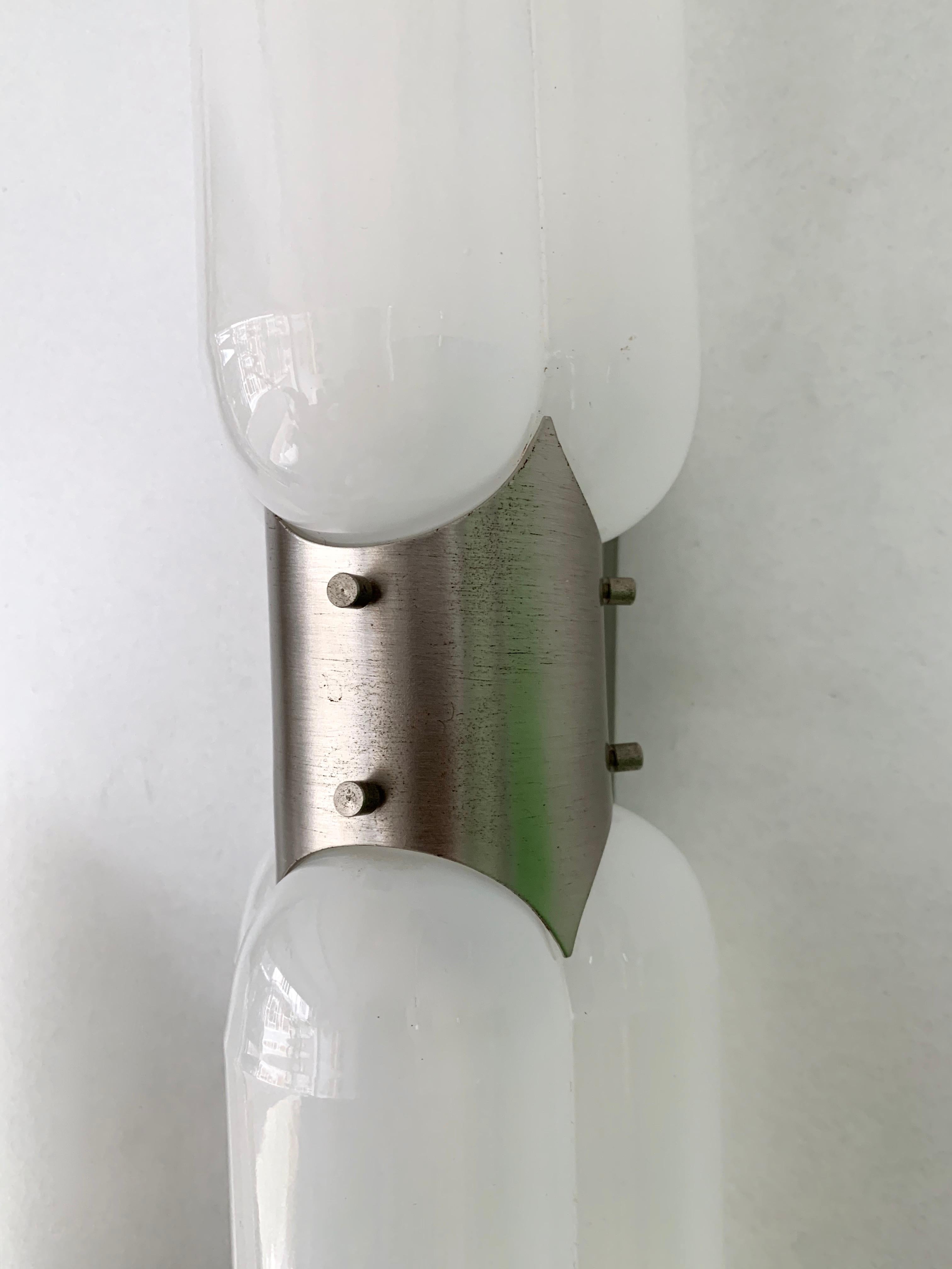 Pair of Torpedo Sconces by Carlo Nason for Mazzega Murano, Italy, 1970s 1