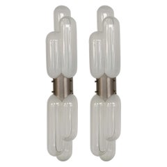 Pair of Torpedo Sconces by Carlo Nason for Mazzega Murano, Italy, 1970s