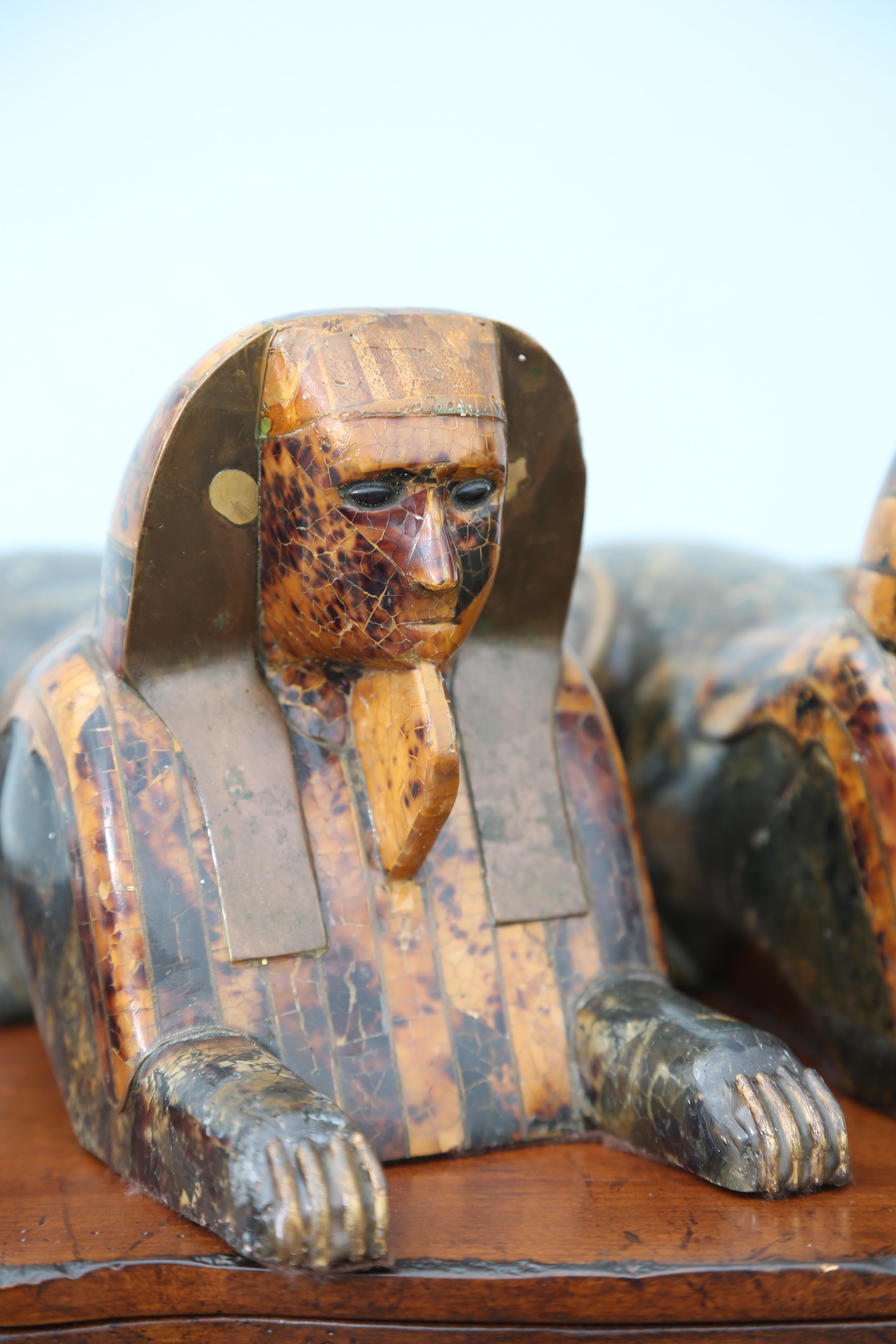 Pair of Tortoise Sphinx's by Anthony Redmile In Good Condition For Sale In West Palm Beach, FL