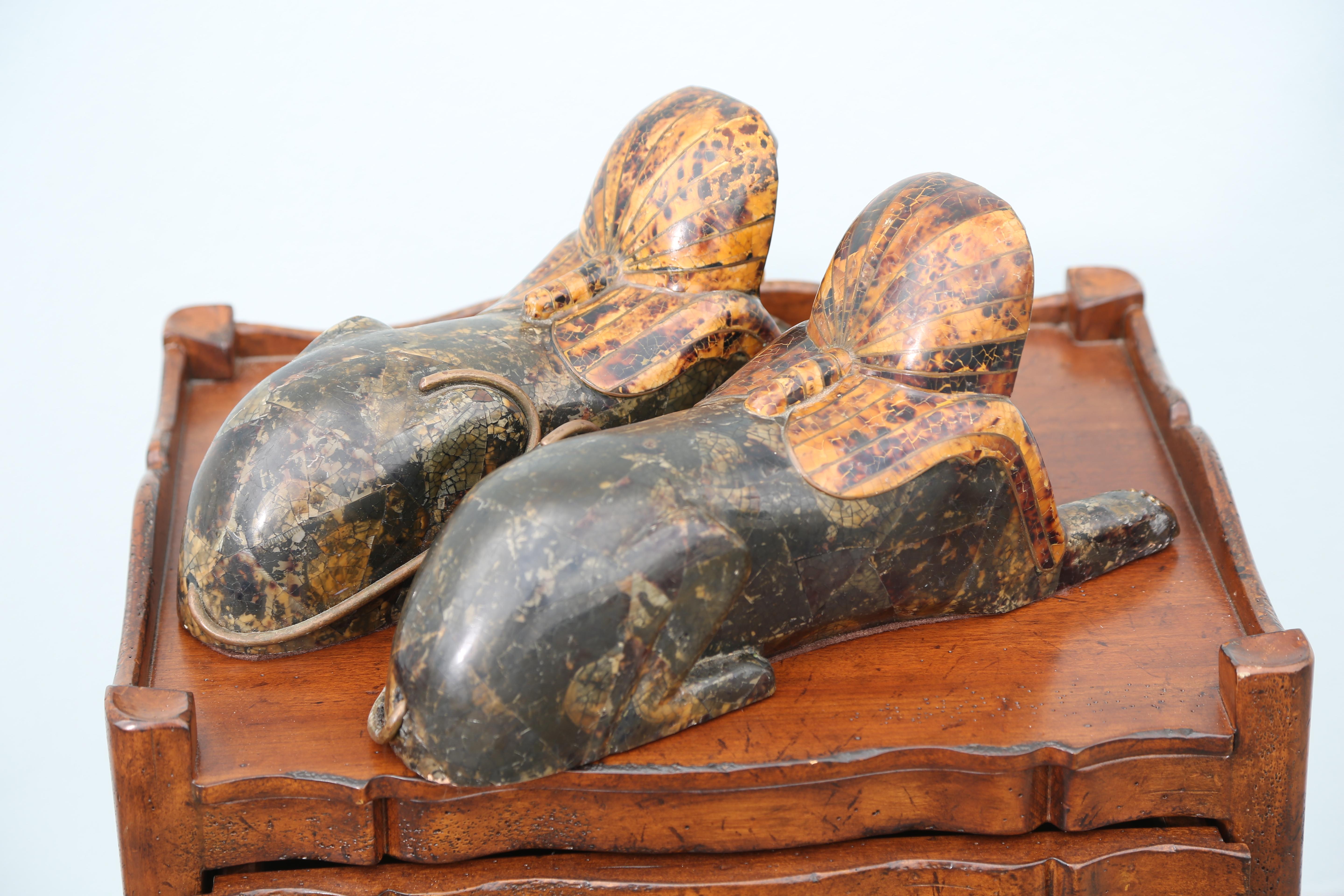 Tortoise Shell Pair of Tortoise Sphinx's by Anthony Redmile For Sale