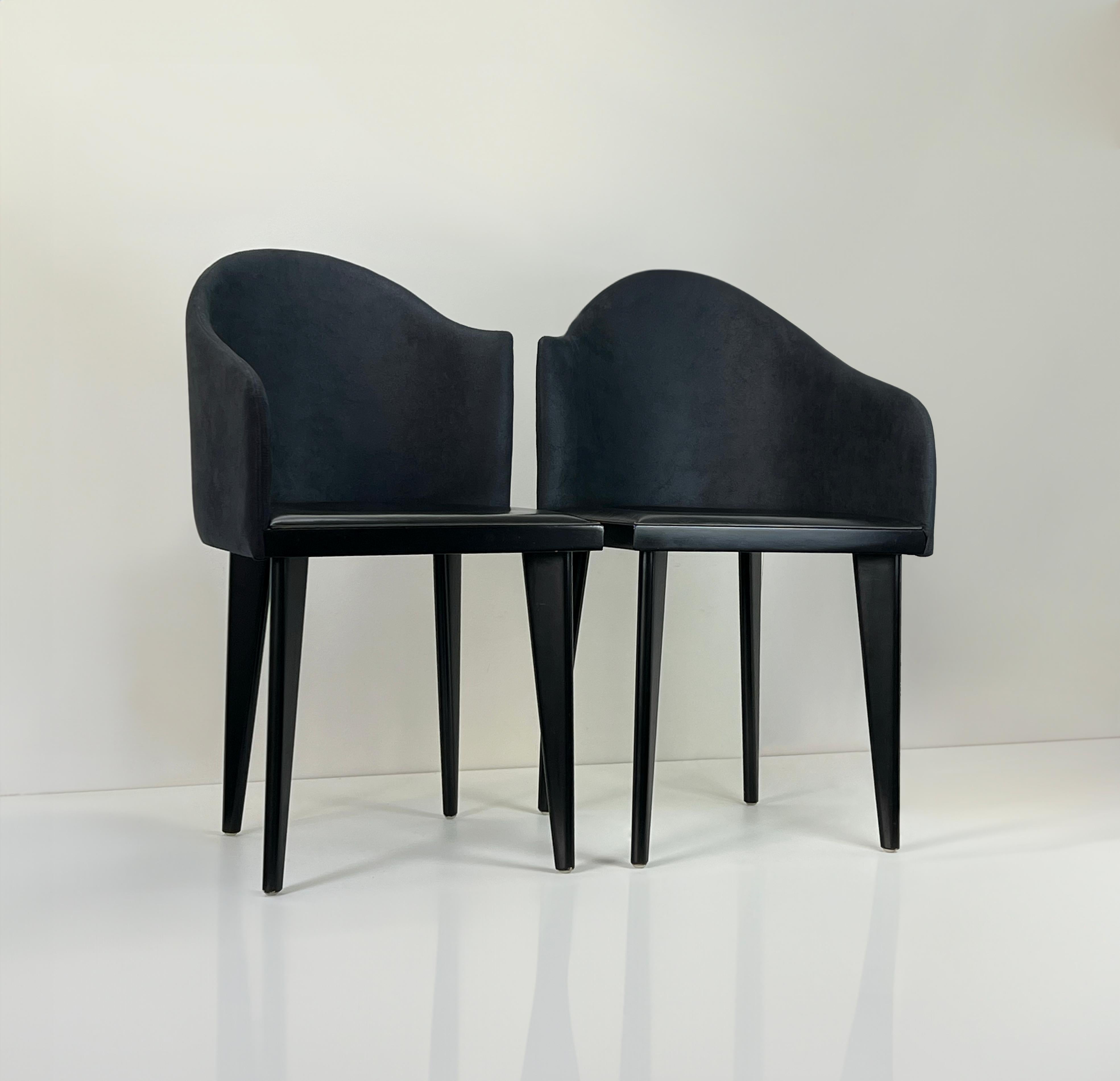 Italian Pair of Toscana Chairs by Piero Sartogo for Saporiti For Sale