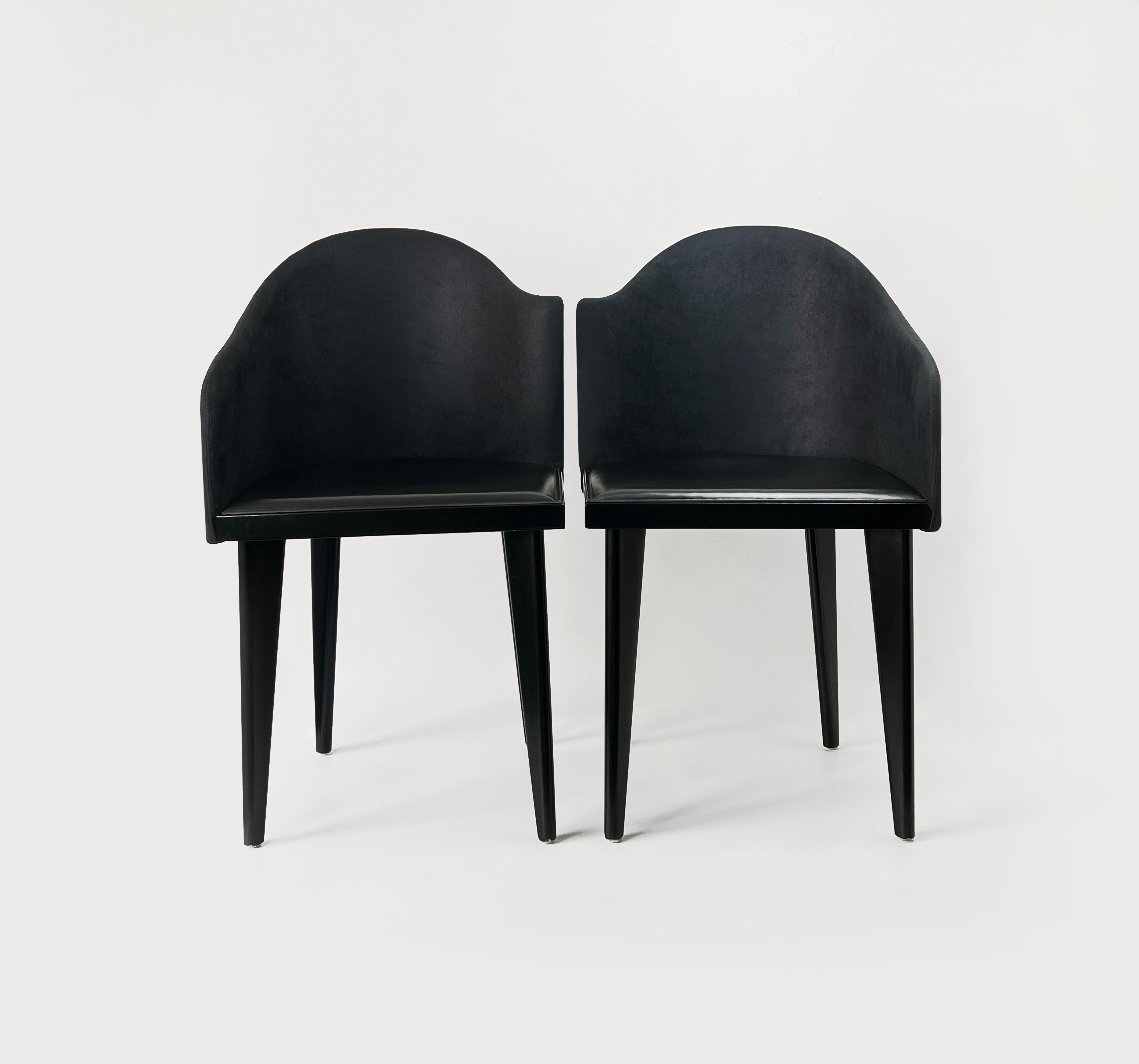 Pair of Toscana Chairs by Piero Sartogo for Saporiti In Good Condition For Sale In Milano, IT