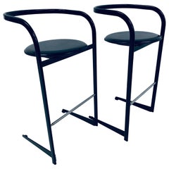 Pair of Toshiyuki Kita Postmodern Bar Stools for ICF by Atelier