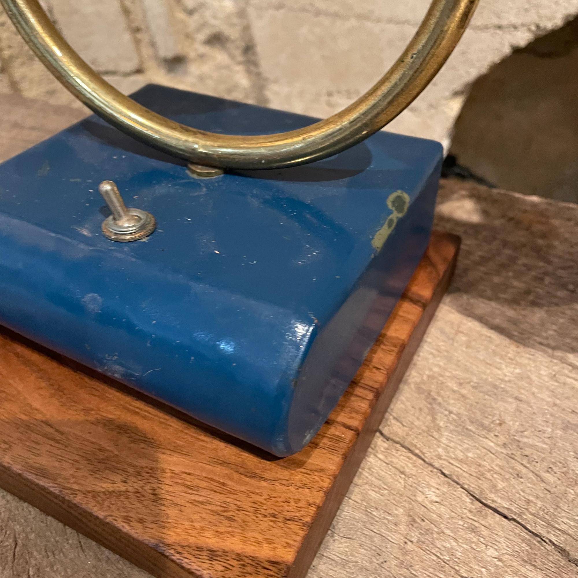 Mid-20th Century 1950s French Table Lamps Blue White & Yellow France For Sale
