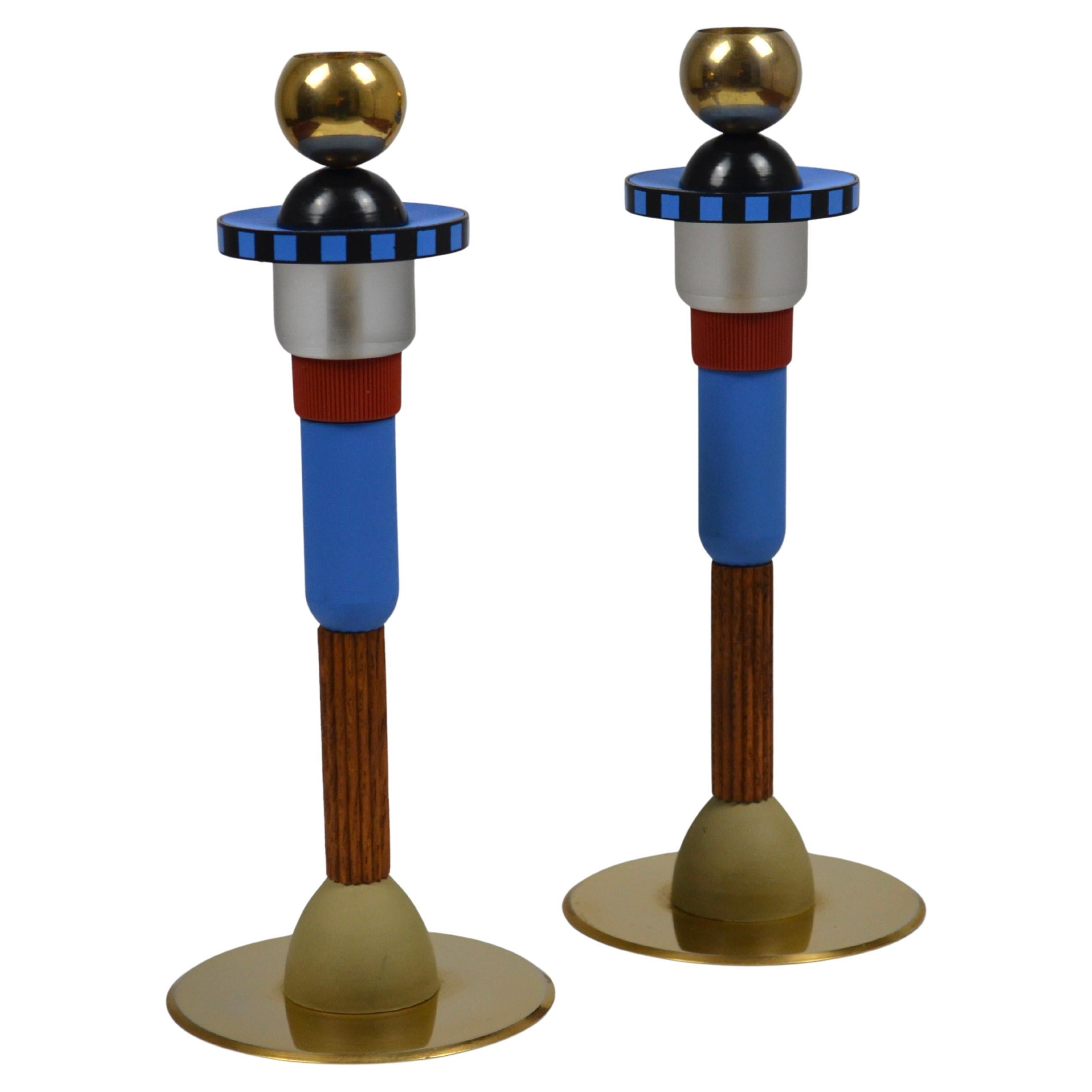 Paar "Totem"-Kerzenständer von Hilton McConnico für Maison Lanvin - 1990er Jahre im Angebot