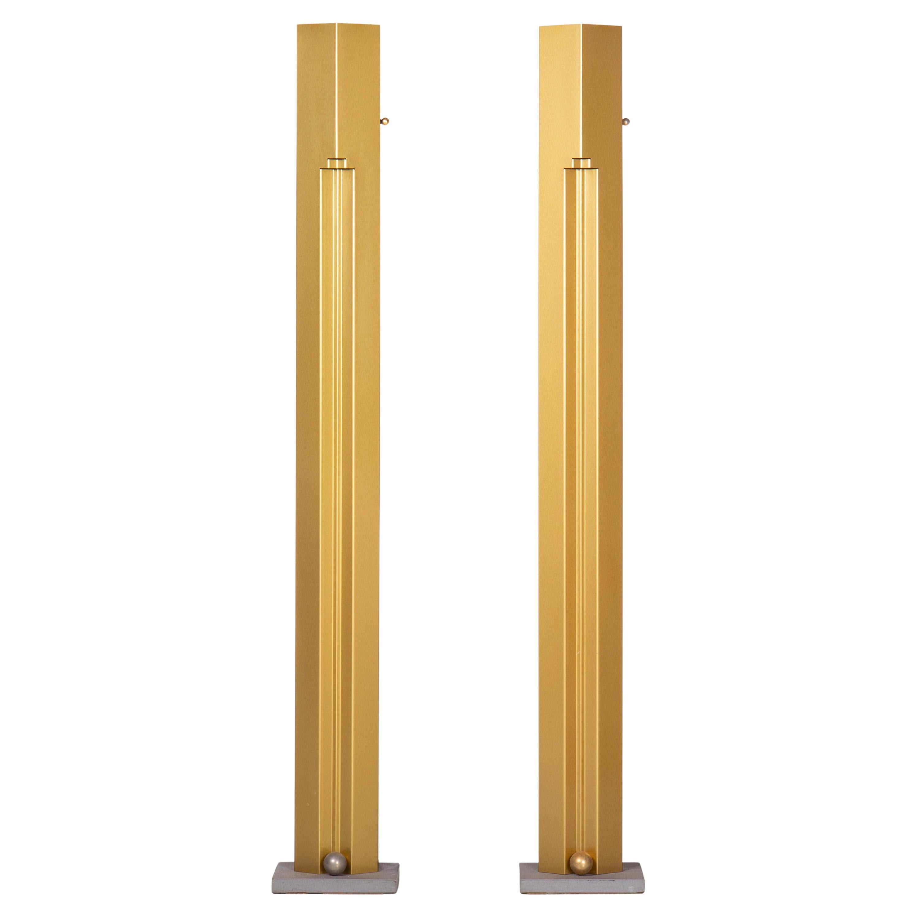 Pair of Totem floor lamps by Kazuhide Takahama for Sirrah, 1982