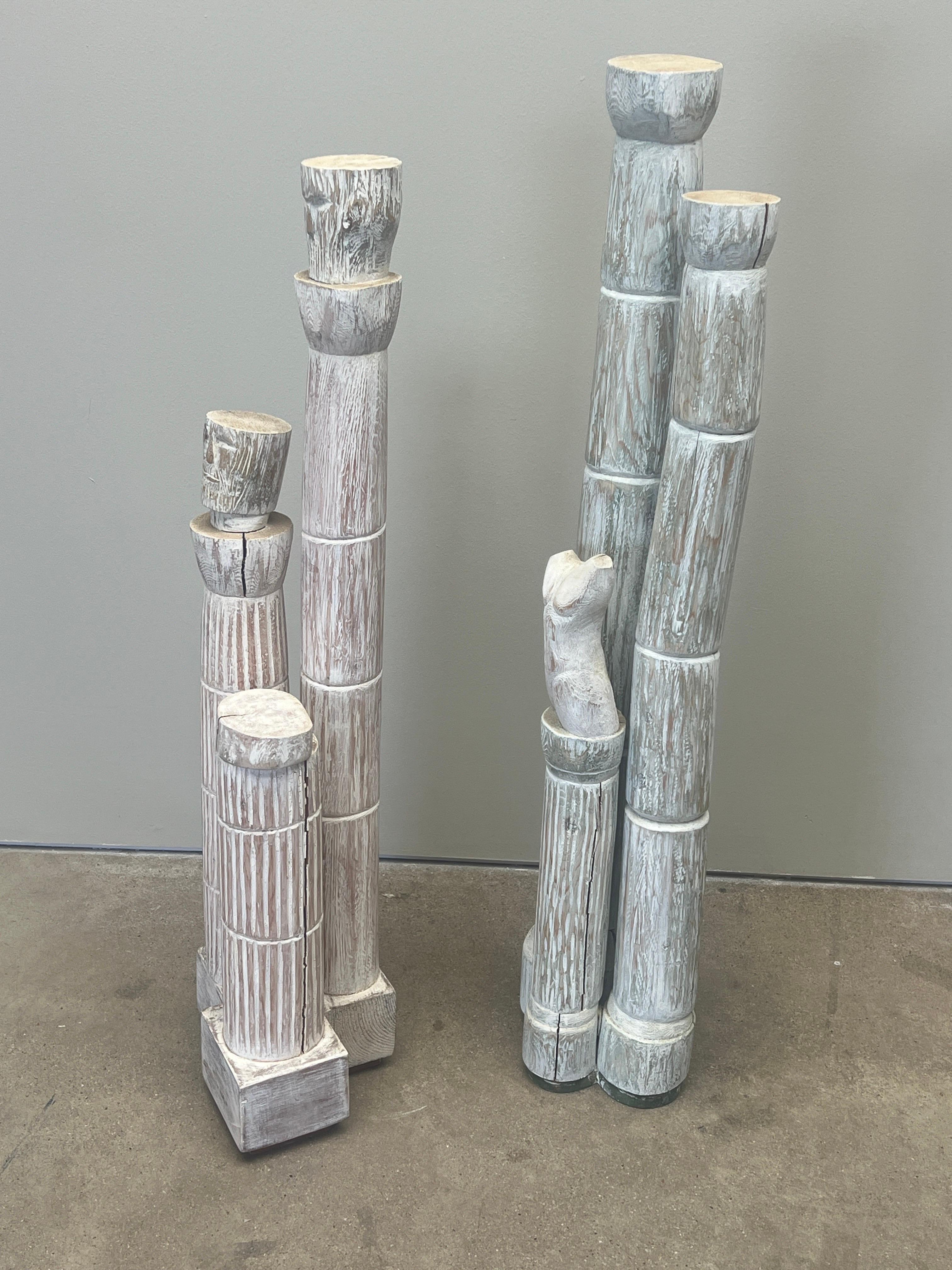 Coppia di sculture totem di Meyer R. Wolfe, anni '70 in vendita 7