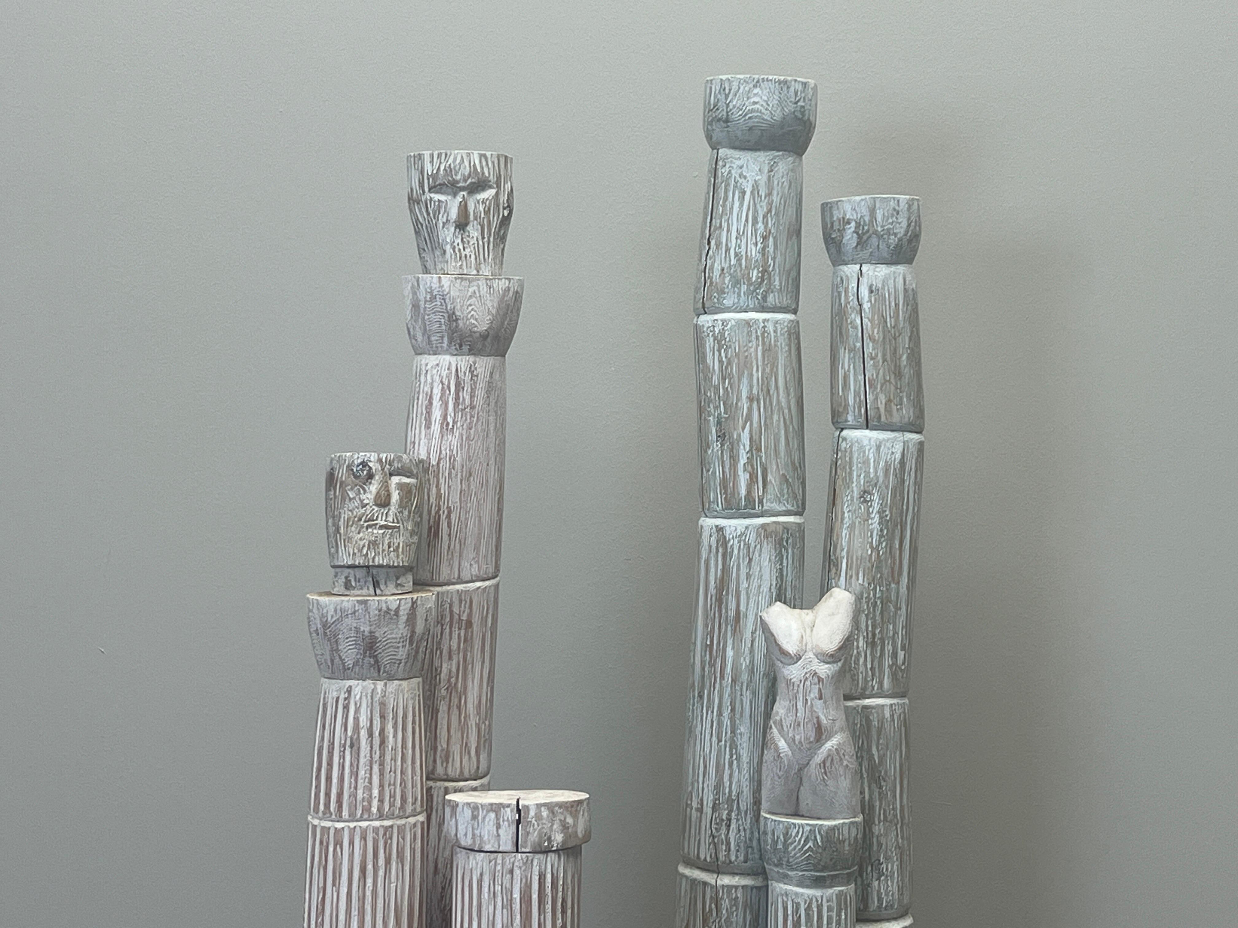 Fine XX secolo Coppia di sculture totem di Meyer R. Wolfe, anni '70 in vendita