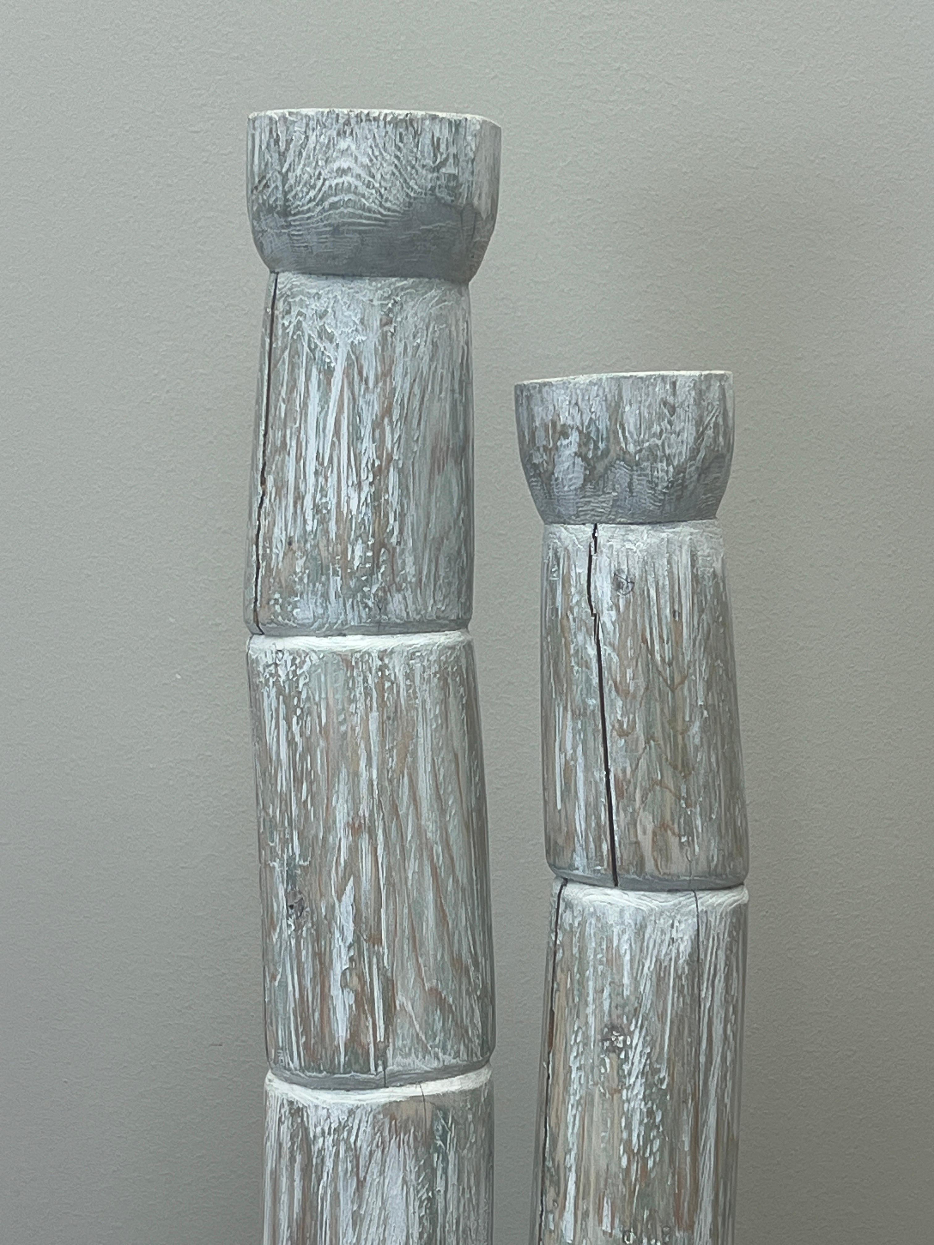 Coppia di sculture totem di Meyer R. Wolfe, anni '70 in vendita 3